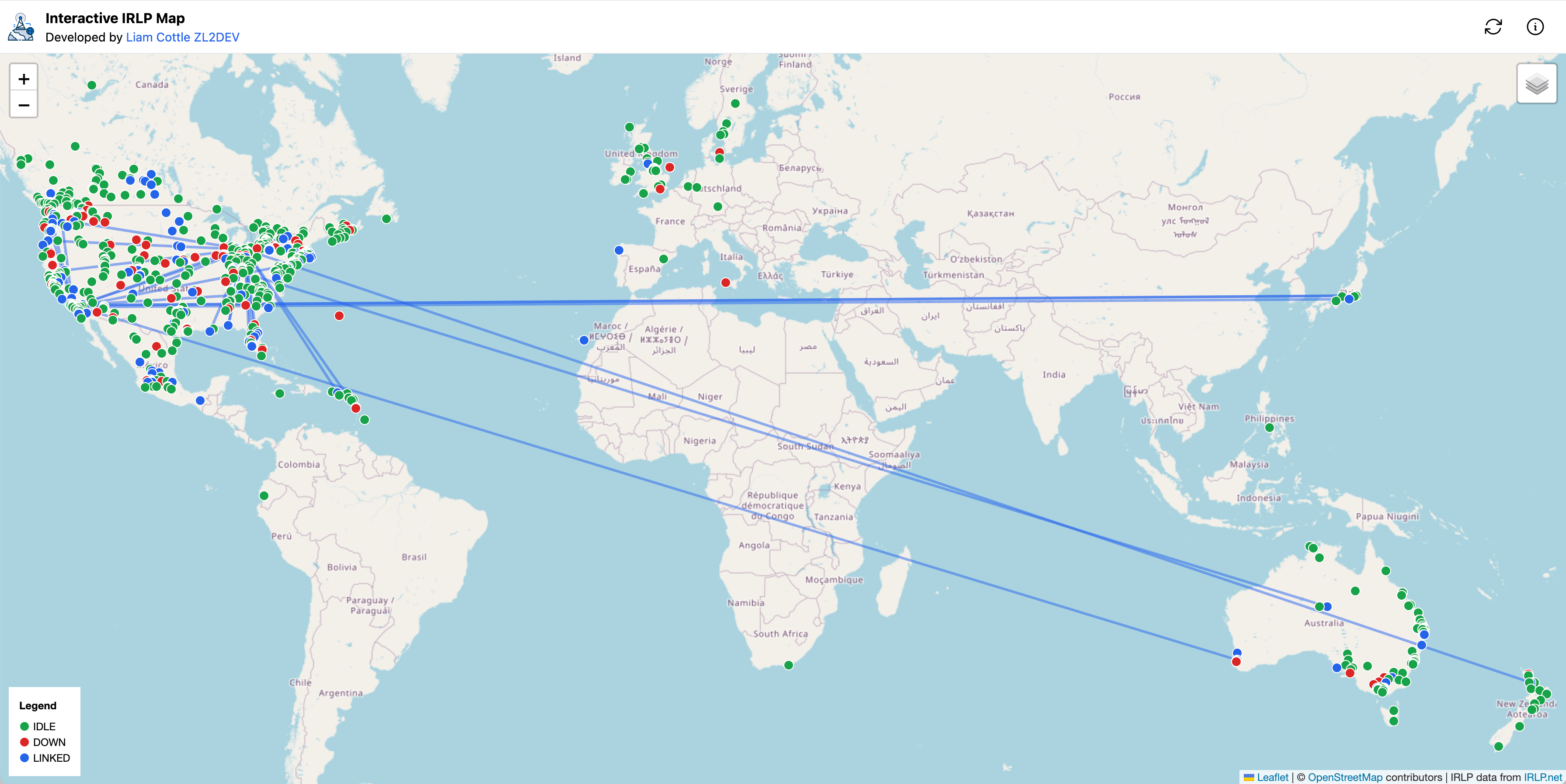 Interactive IRLP Map